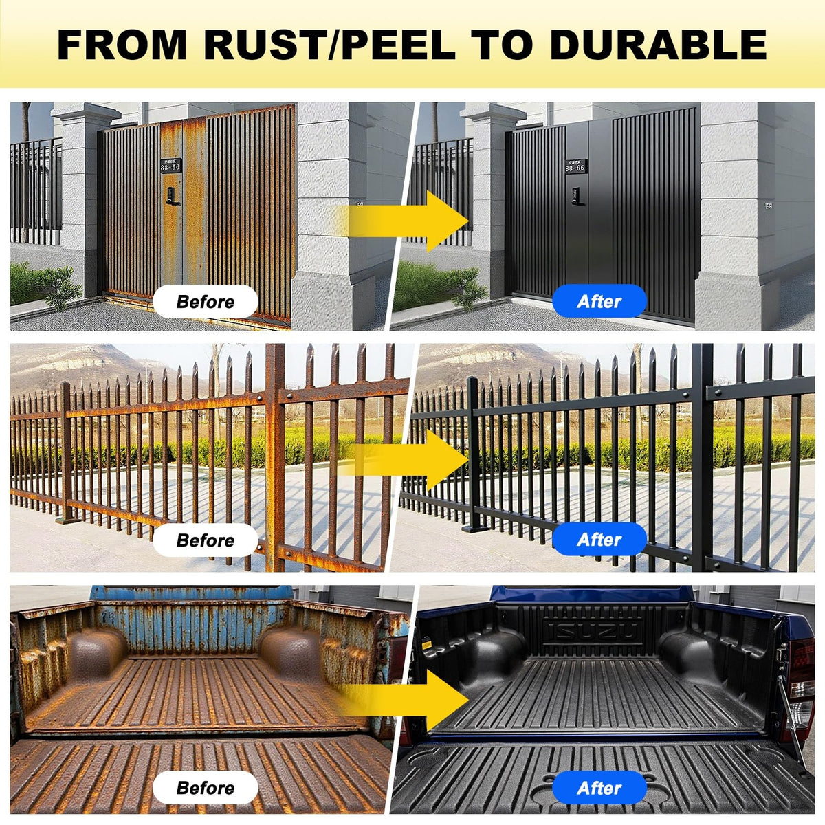 Meuvcol Metal Paint quick-drying formula speeds up outdoor projects.