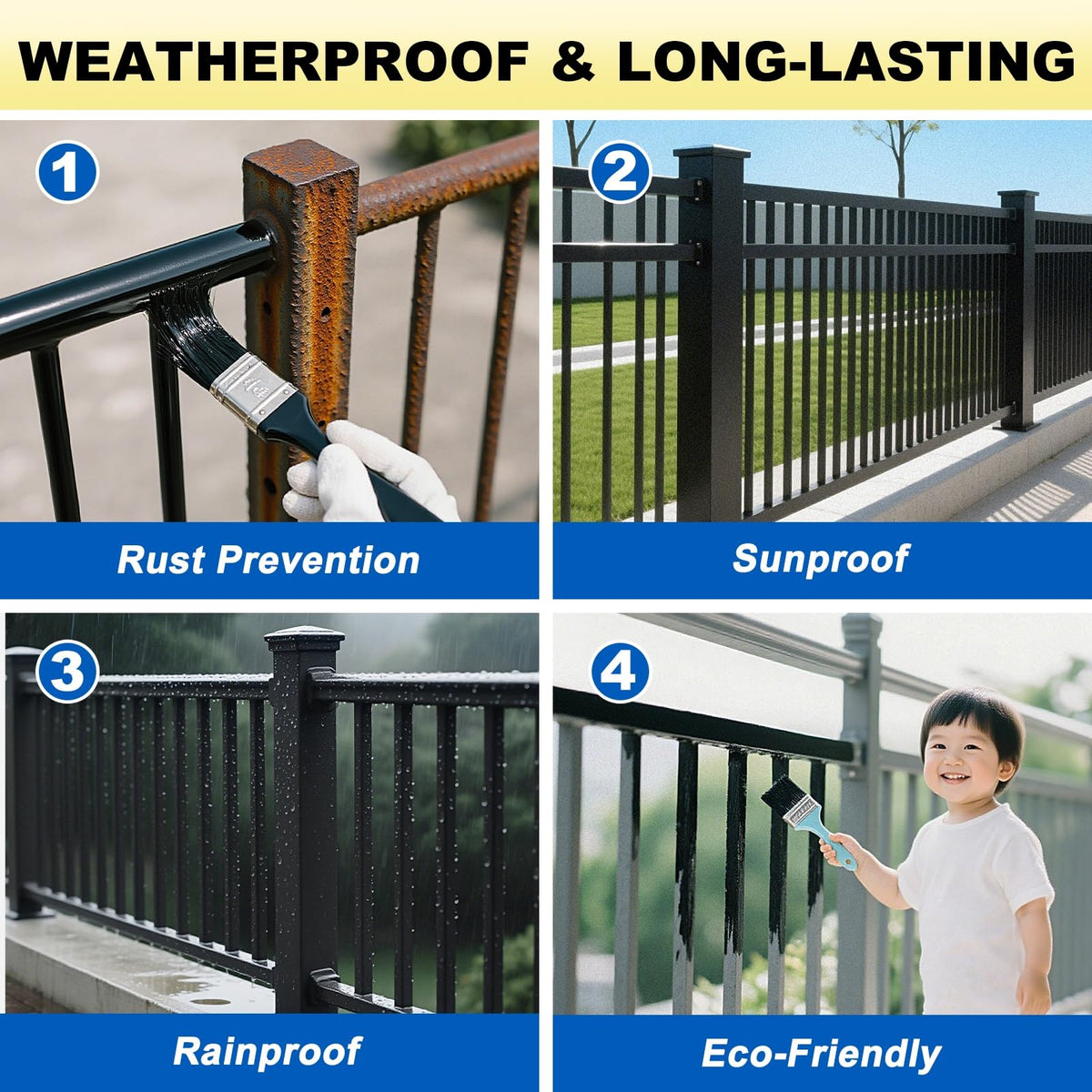 Meuvcol Metal Paint indoors outdoors versatility protects gates and furniture.