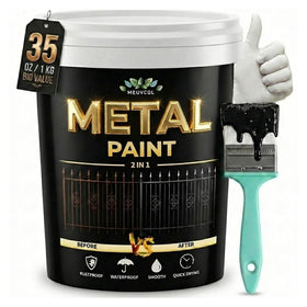 Meuvcol Metal Paint rust prevention on metal rails for durable outdoor protection.