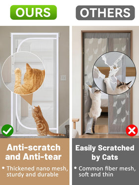MEWTOGO reinforced cat screen door hooks and fasteners ensure secure installation.