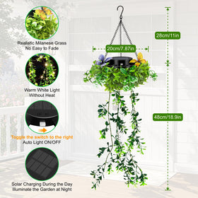 MEYCEMT 66 LED flower vine lights brighten fences and pergolas with a soft glow.