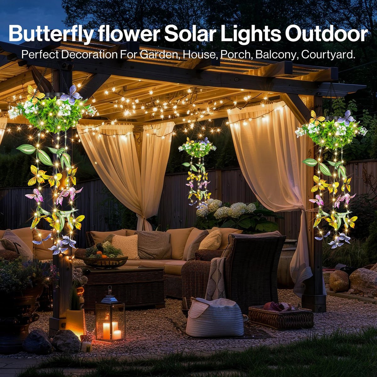 MEYCEMT Colorful garden lights make a cheerful outdoor gift for birthdays.