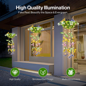 MEYCEMT Hanging lights with metal hook install easily on patios and fences.