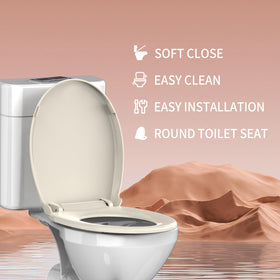 Meydrdou soft close toilet seat enables gentle lid release.