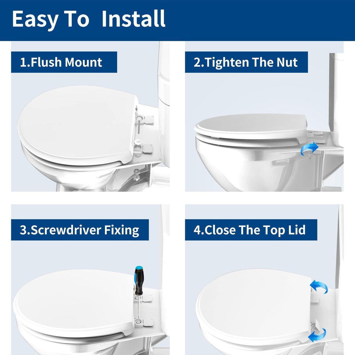 Meydrdou white toilet seat finish for a clean modern bathroom look.