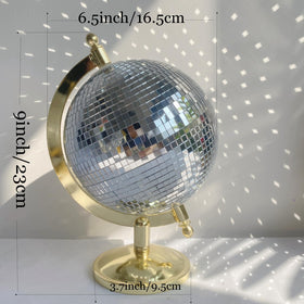 MFGDISCO disco ball globe living room scene with light reflections.
