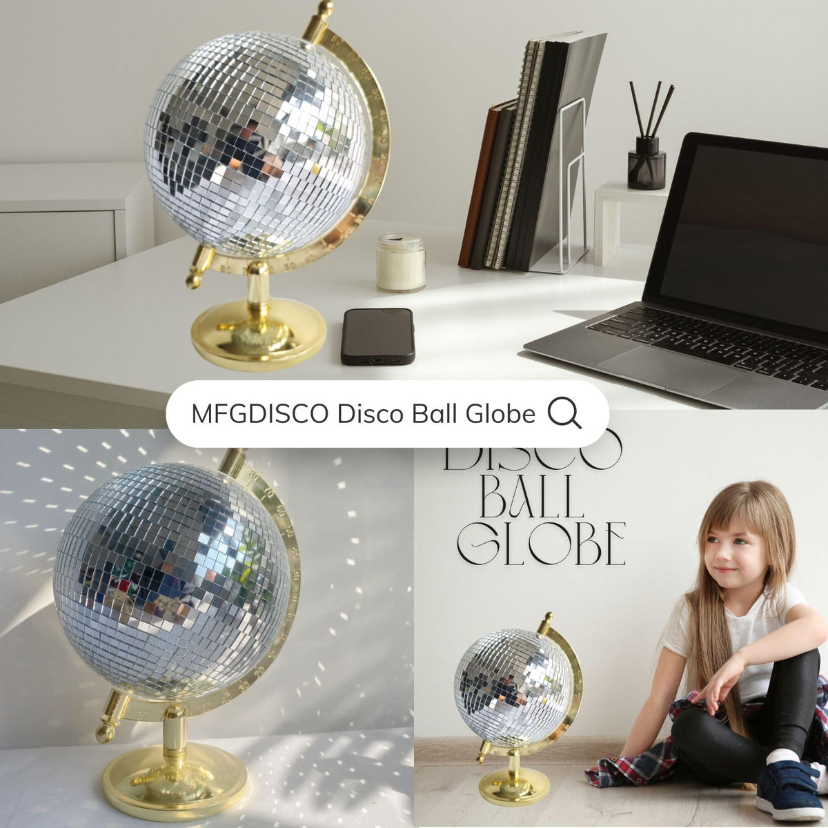 MFGDISCO disco ball globe retro aesthetic suits festive or everyday styling.