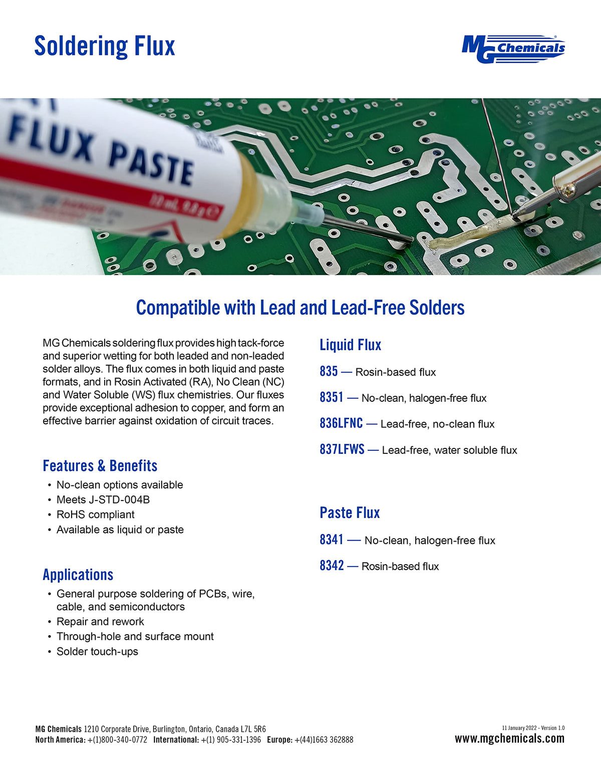 MG Chemicals 8341 flux paste during application shows precise placement for clean soldering.