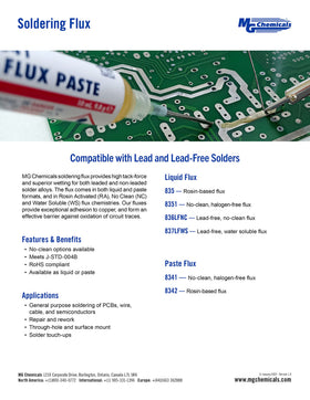 MG Chemicals 8341 flux paste during application shows precise placement for clean soldering.