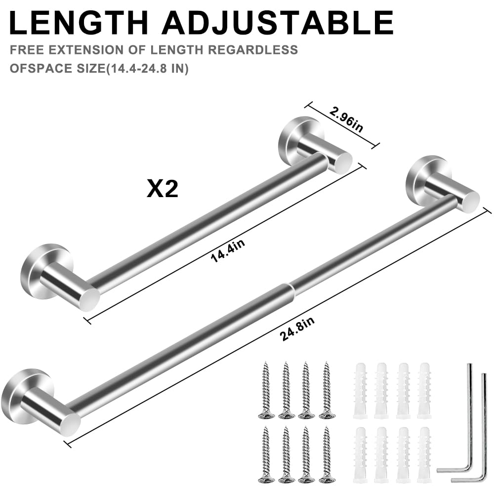 MGahyi stainless steel towel bar highlighting durability and rustproof surface
