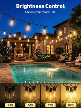 MGVIH Edison bulbs on 65ft strand create warm backyard atmosphere.