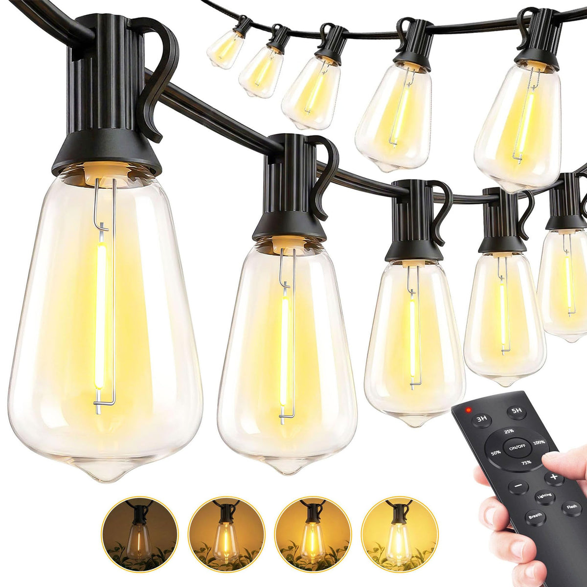 MGVIH outdoor string lights 50ft over porch for a warm, inviting ambiance