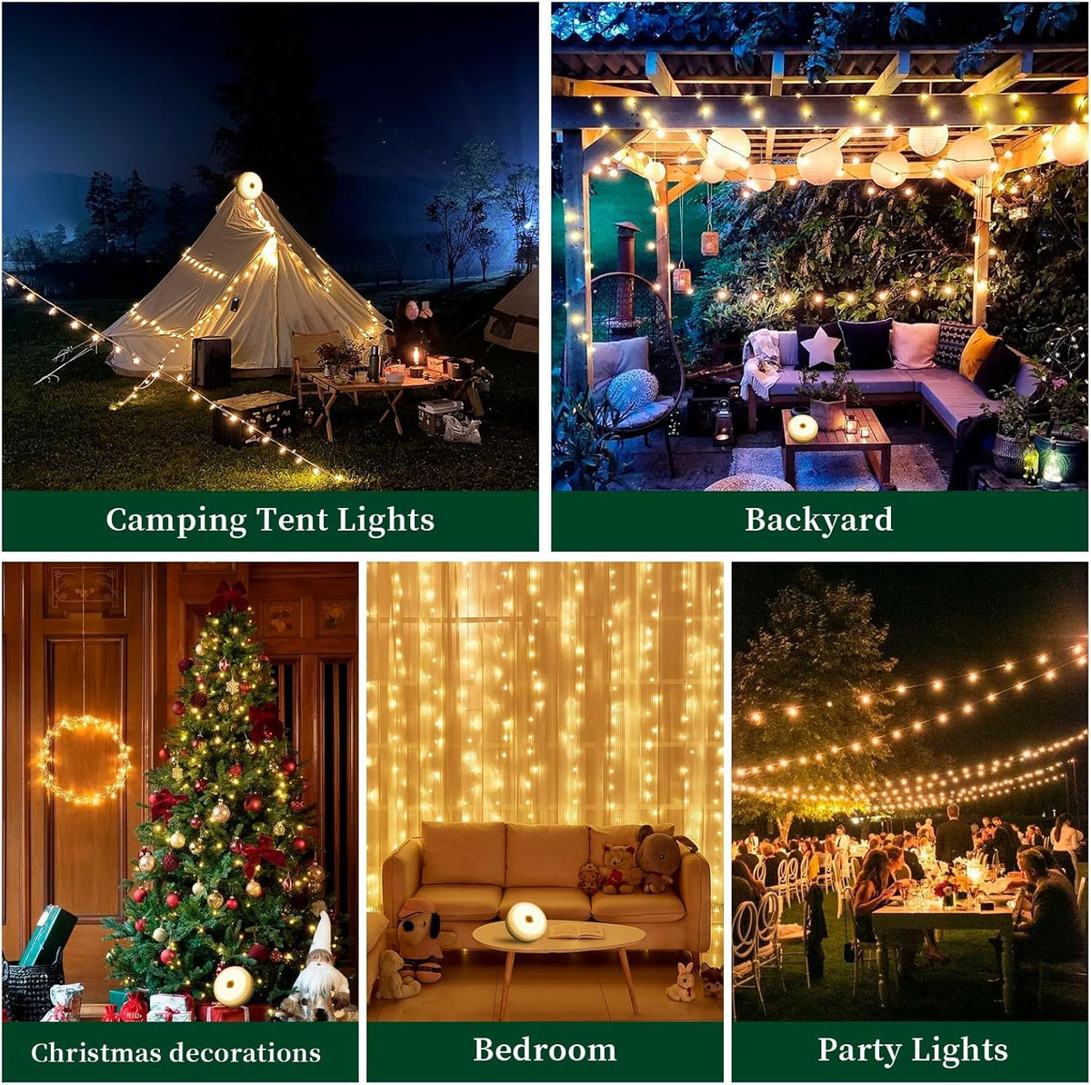 MGYIF magnetic hanging option secures lights to tents.