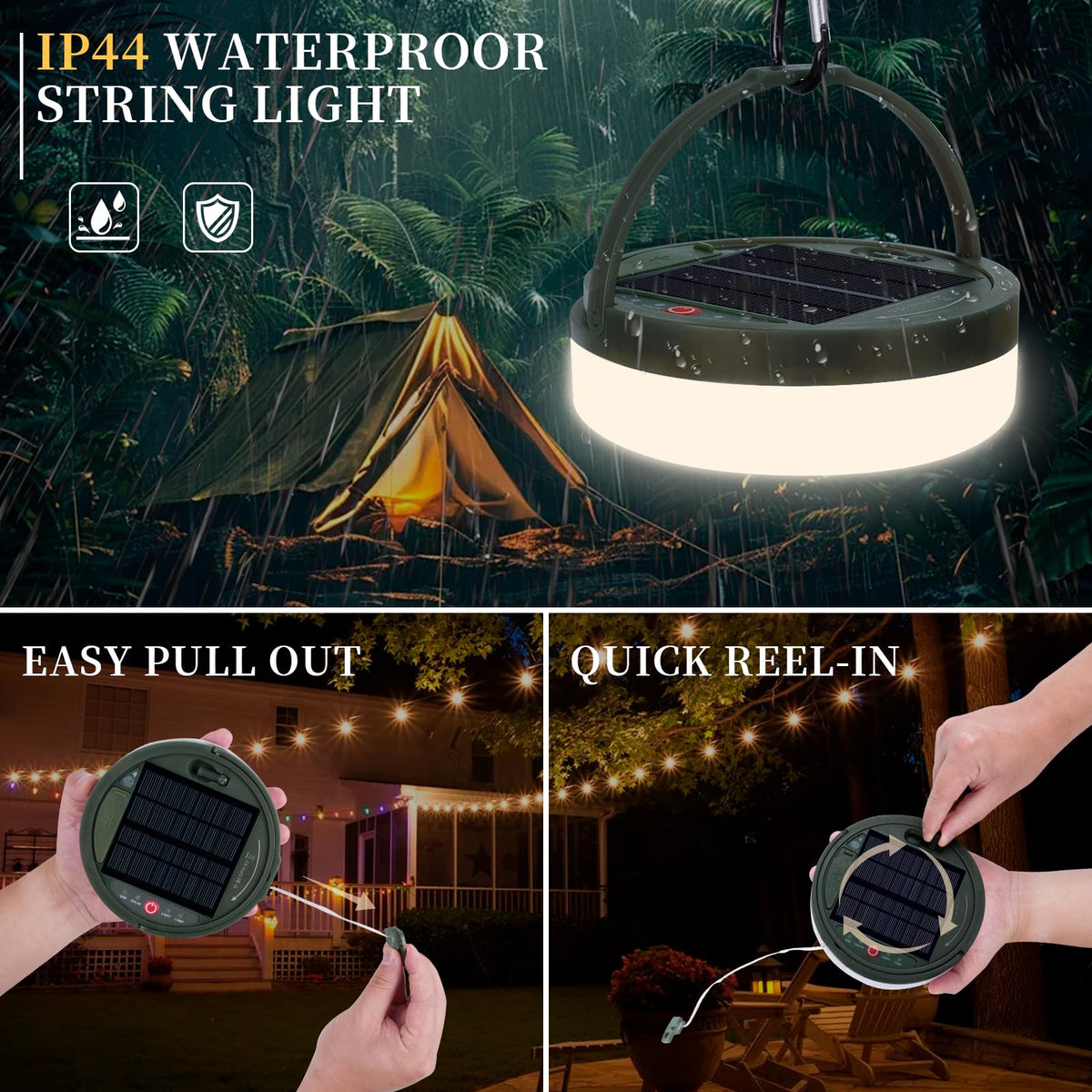 MGYIF Solar Camping Lights 13 modes for versatile ambience.
