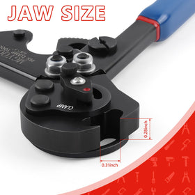 MGYOO dual-function cinch remove mechanism simplifies crimps and clamp changes.