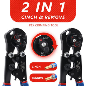 MGYOO PEX tool ratchet system ensures consistent, full crimps.