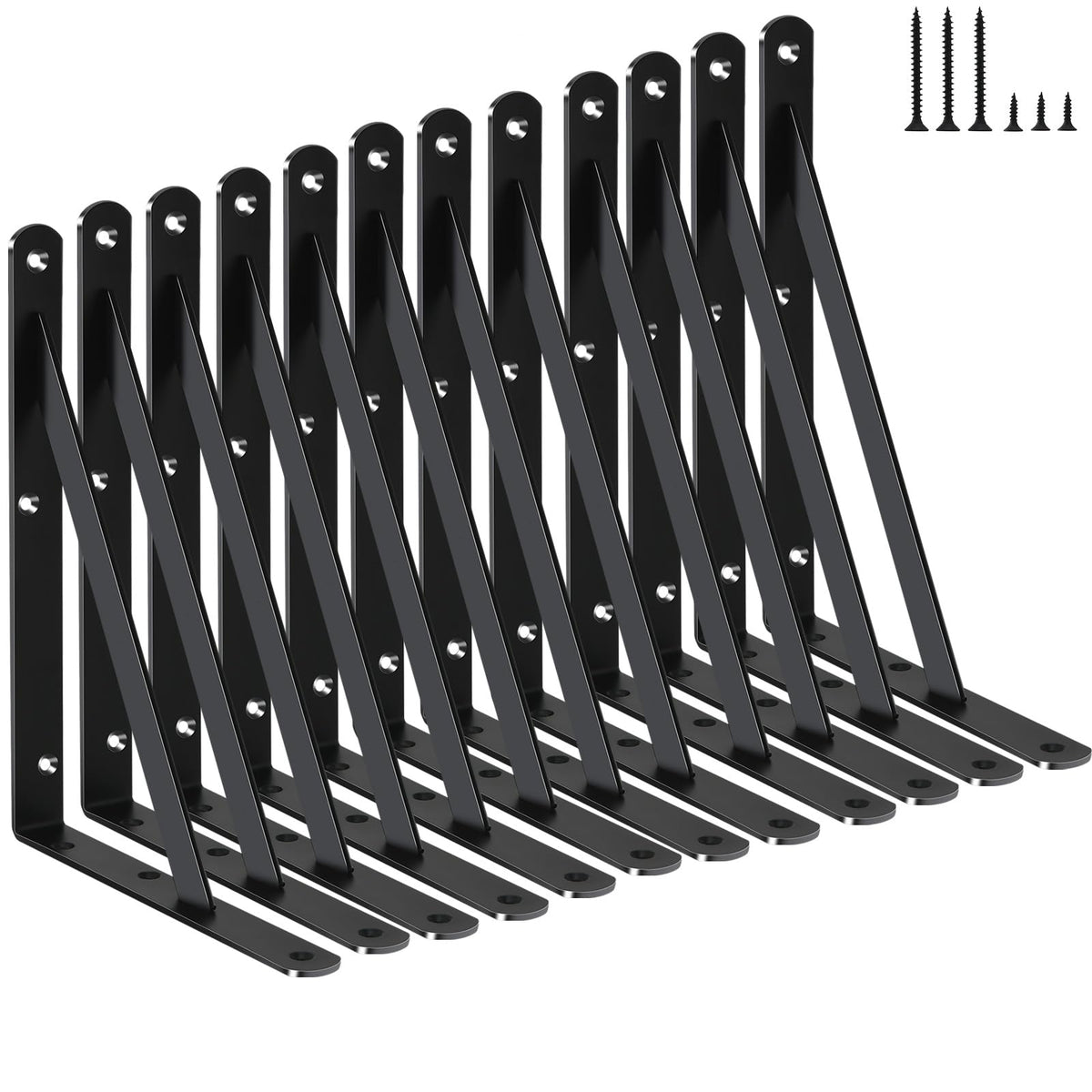 MHMYDZ heavy duty bracket in matte black for sturdy wall shelves