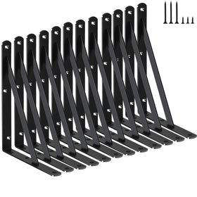 MHMYDZ heavy duty bracket in matte black for sturdy wall shelves