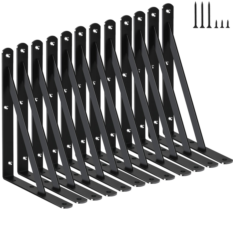 MHMYDZ heavy duty bracket in matte black for sturdy wall shelves
