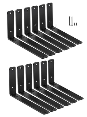 MHMYDZ L-bracket 12-pack, 10x6 inch, 5mm thick, sturdy wall support.
