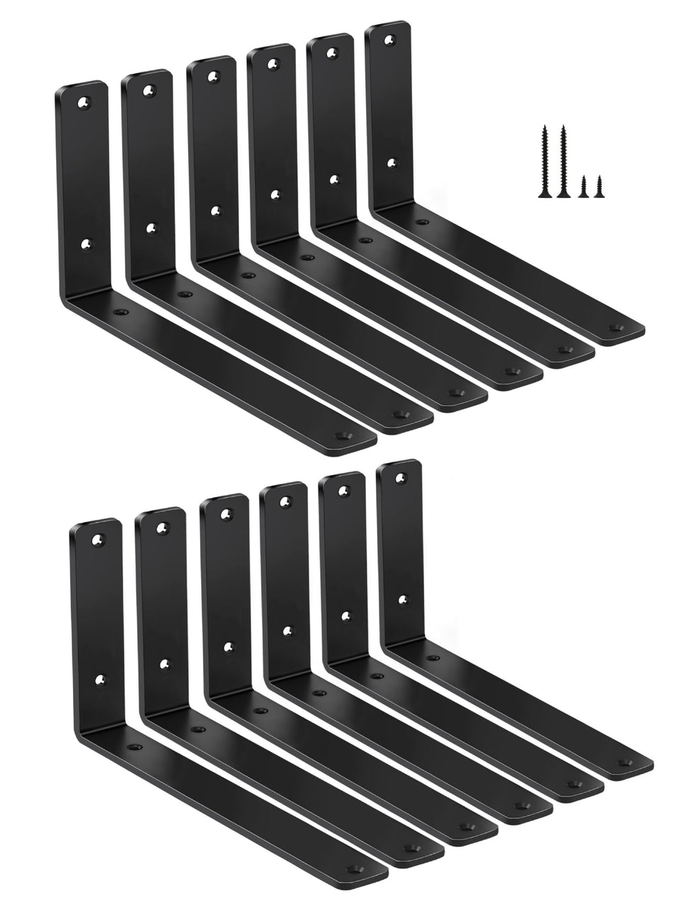 MHMYDZ L-bracket 12-pack, 10x6 inch, 5mm thick, sturdy wall support.