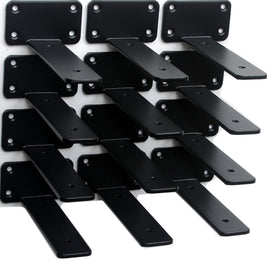 MHMYDZ 12-pack shelf brackets, front view for floating shelves, supports sturdy load