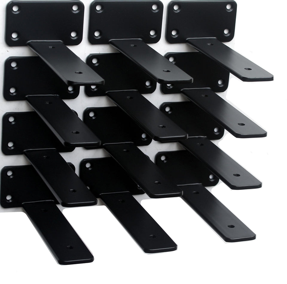 MHMYDZ 12-pack shelf brackets, front view for floating shelves, supports sturdy load