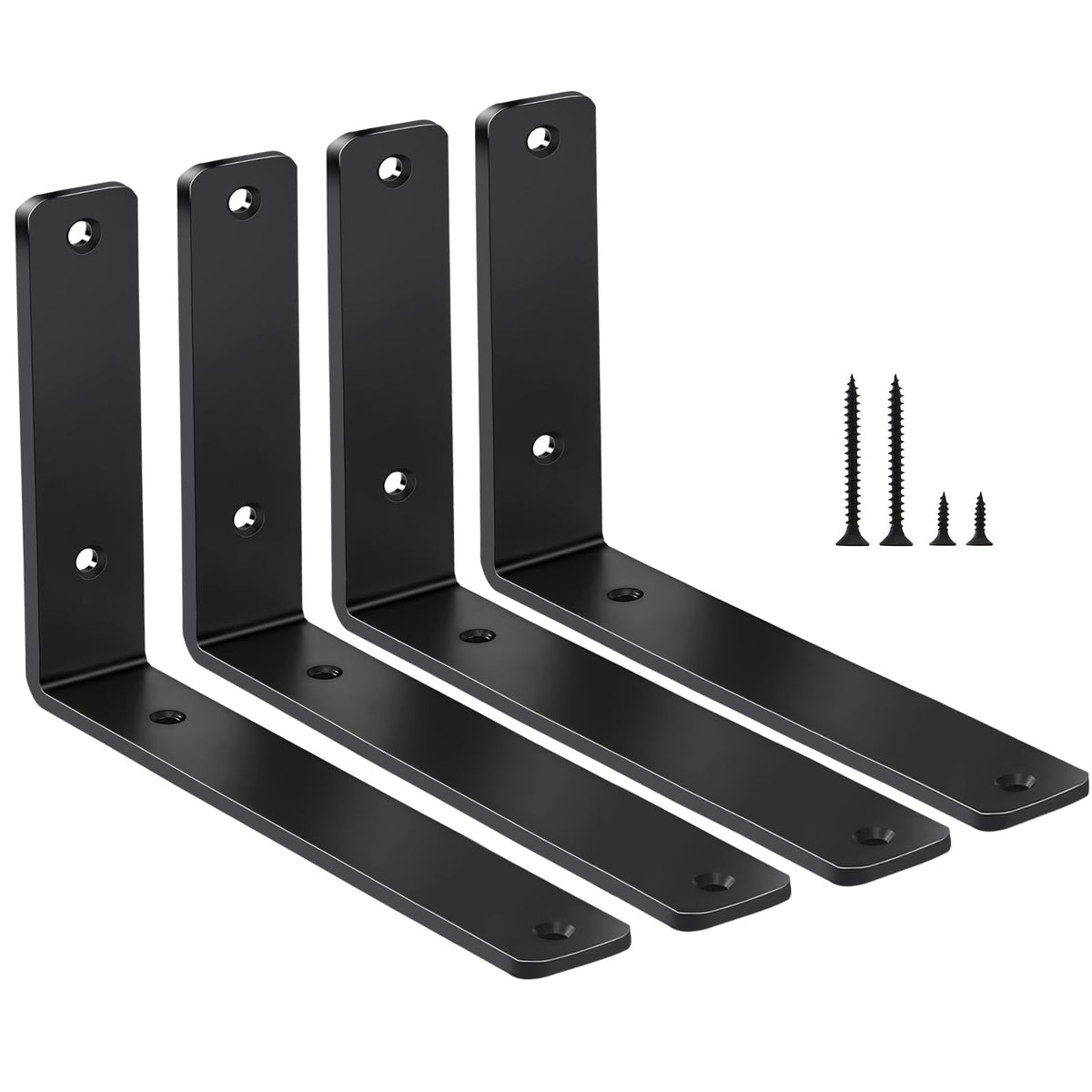 MHMYDZ 4-pack brackets close-up showing sturdy L-shape design for heavy loads.