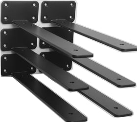 MHMYDZ 6-pack 10-inch L brackets provide sturdy shelf support for living spaces.