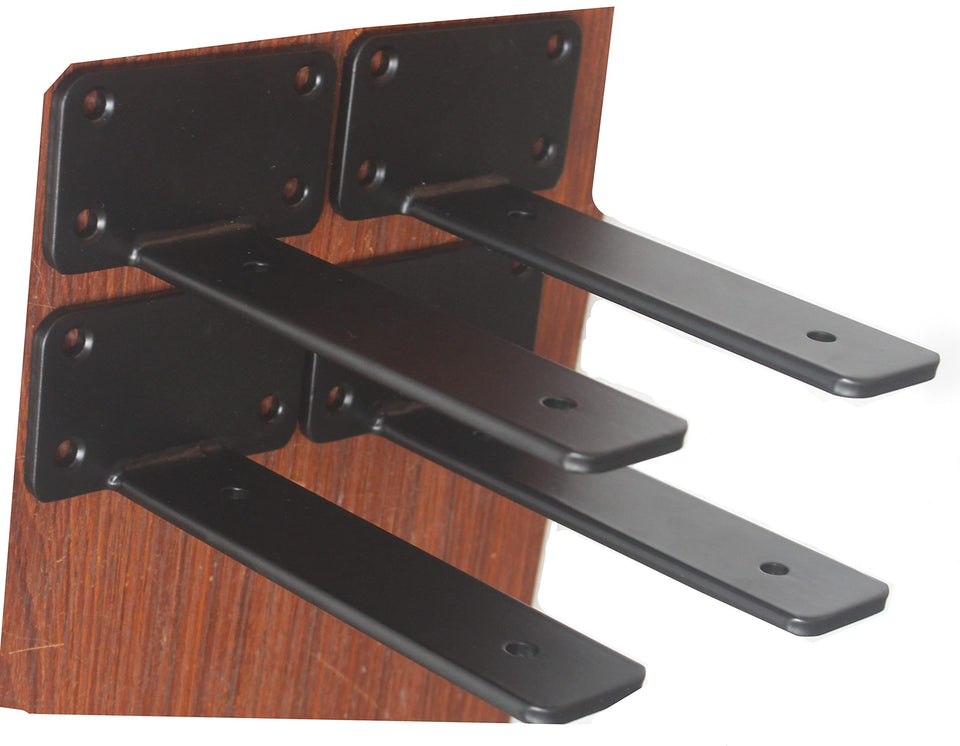 MHMYDZ 6in black hidden L-bracket provides strong concealed shelf support.
