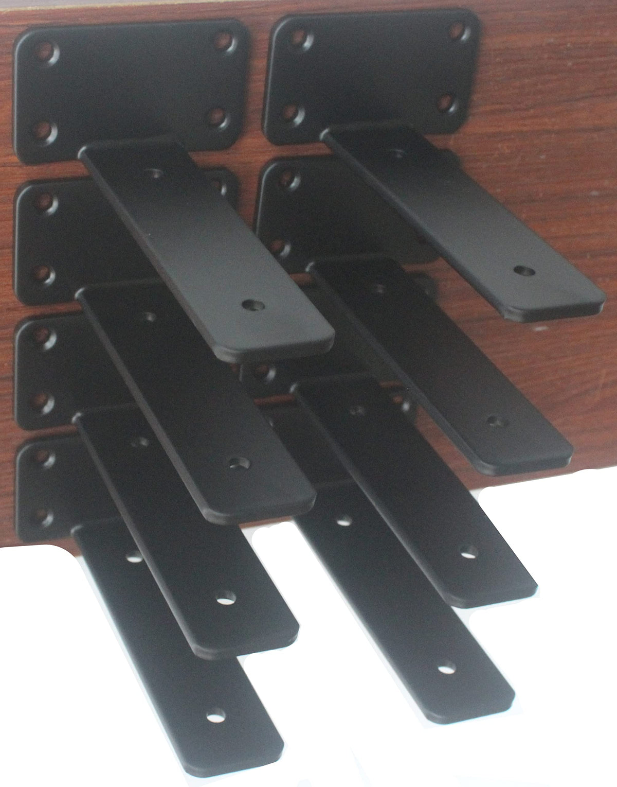 MHMYDZ 6-inch hidden L-bracket in matte black for sturdy shelf support