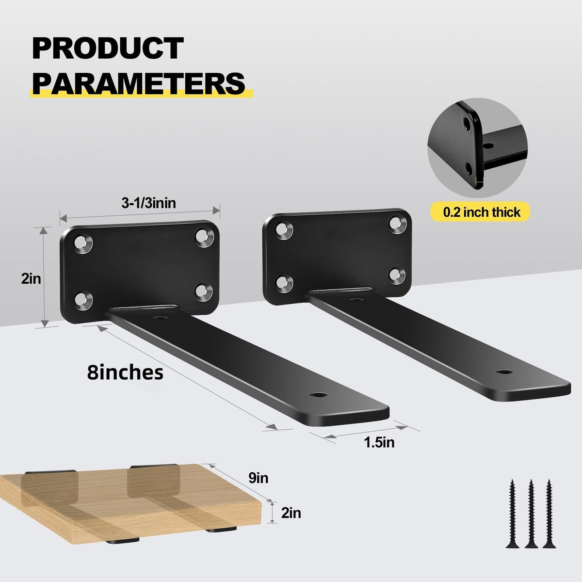 MHMYDZ matte black finish bracket adds rustic-industrial style