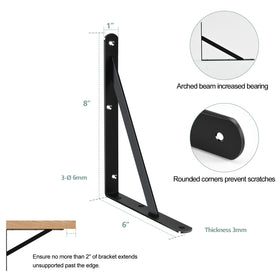 MHMYDZ 8x6 inch bracket supports steel construction for shelves