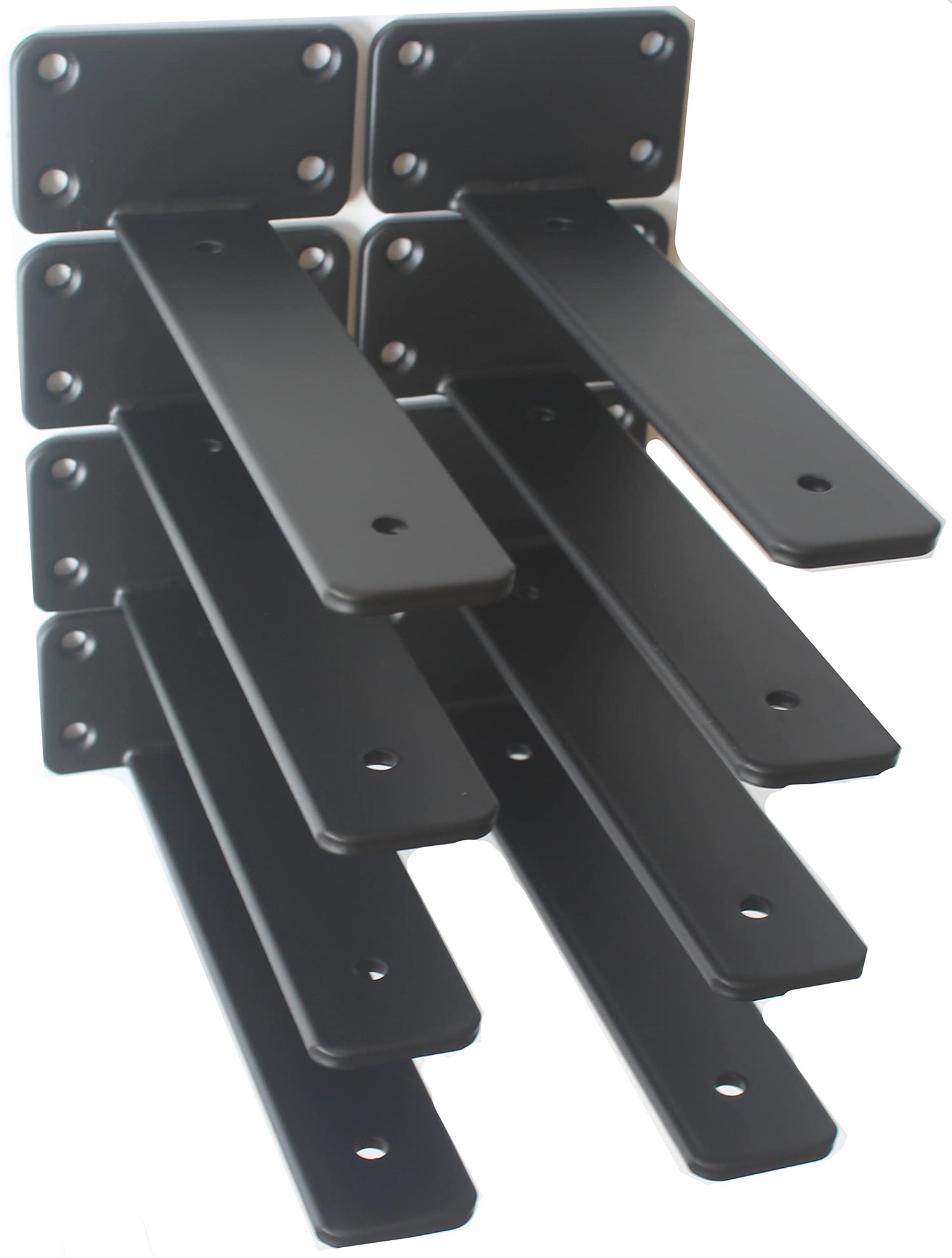 MHMYDZ 8-inch black hidden L-bracket for sturdy floating shelves
