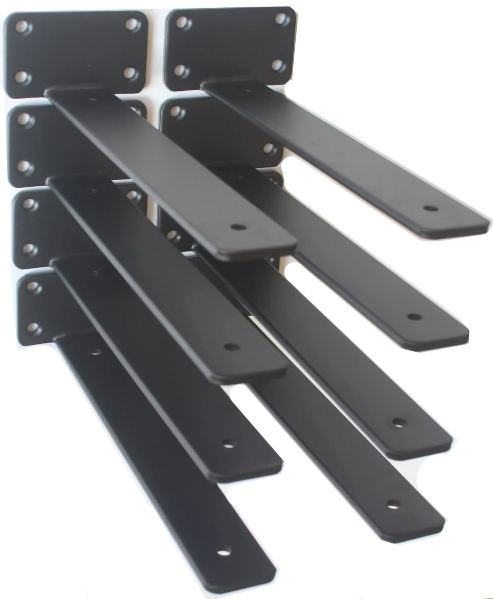 MHMYDZ 8-pack 10-inch hidden L-brackets provide strong shelf support for home projects.