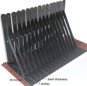MHMYDZ black shelf bracket set includes screws for quick DIY installation.