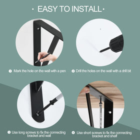 MHMYDZ matte black finish on shelf brackets for corrosion resistance