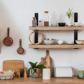 MHMYDZ easy DIY installation on kitchen or office shelves.