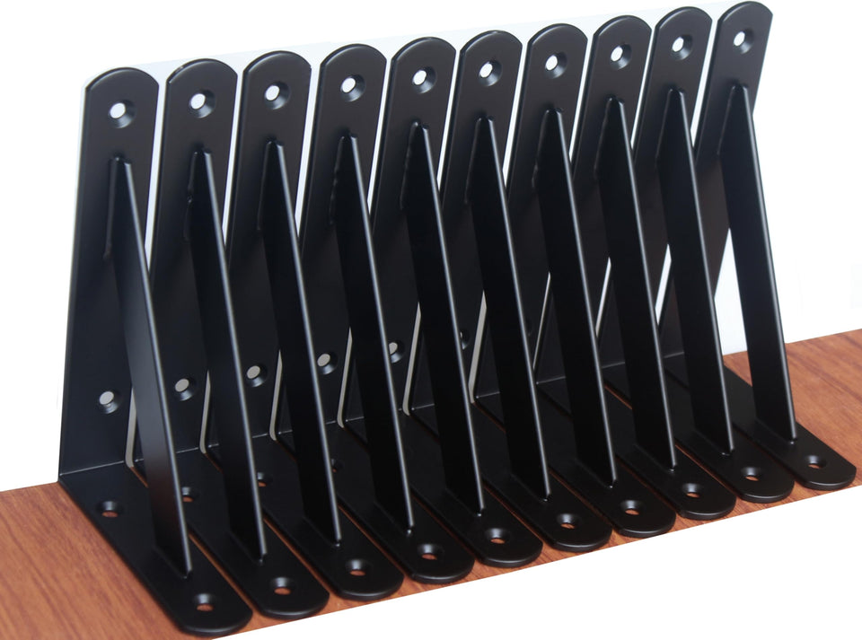 MHMYDZ heavy-duty brackets wall installation closeup showing sturdy steel support