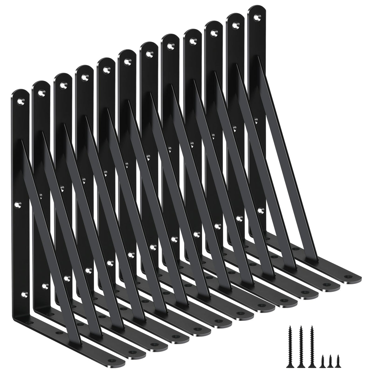 MHMYDZ heavy-duty brackets mounted on wall provide strong 240 lb per pair support.
