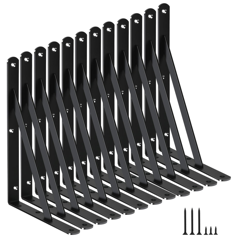 MHMYDZ heavy-duty brackets mounted on wall provide strong 240 lb per pair support.