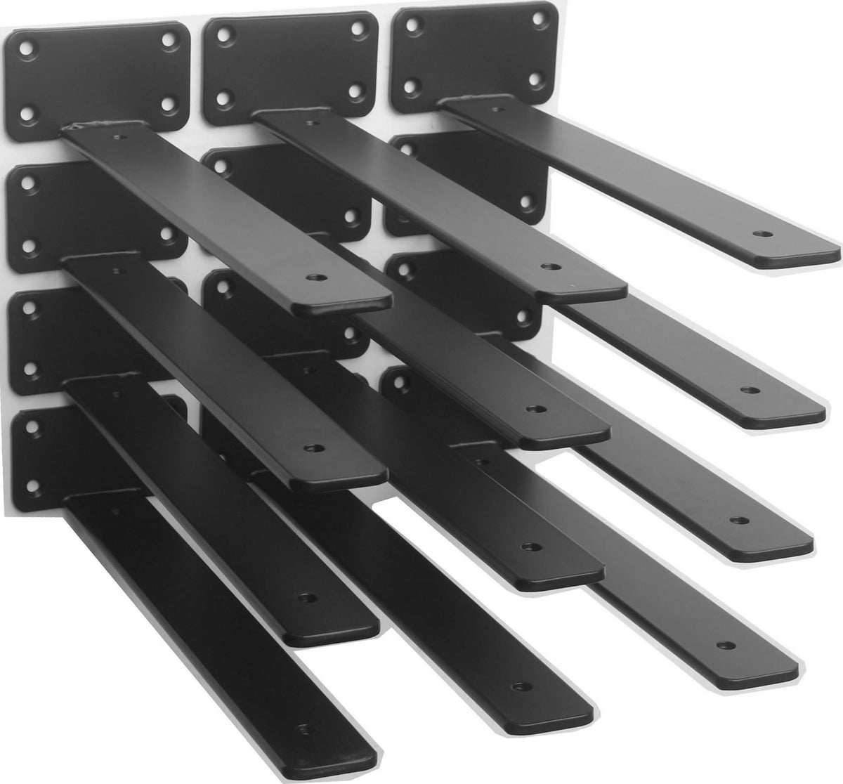 MHMYDZ hidden L-bracket 10in with durable black finish for sturdy shelves.
