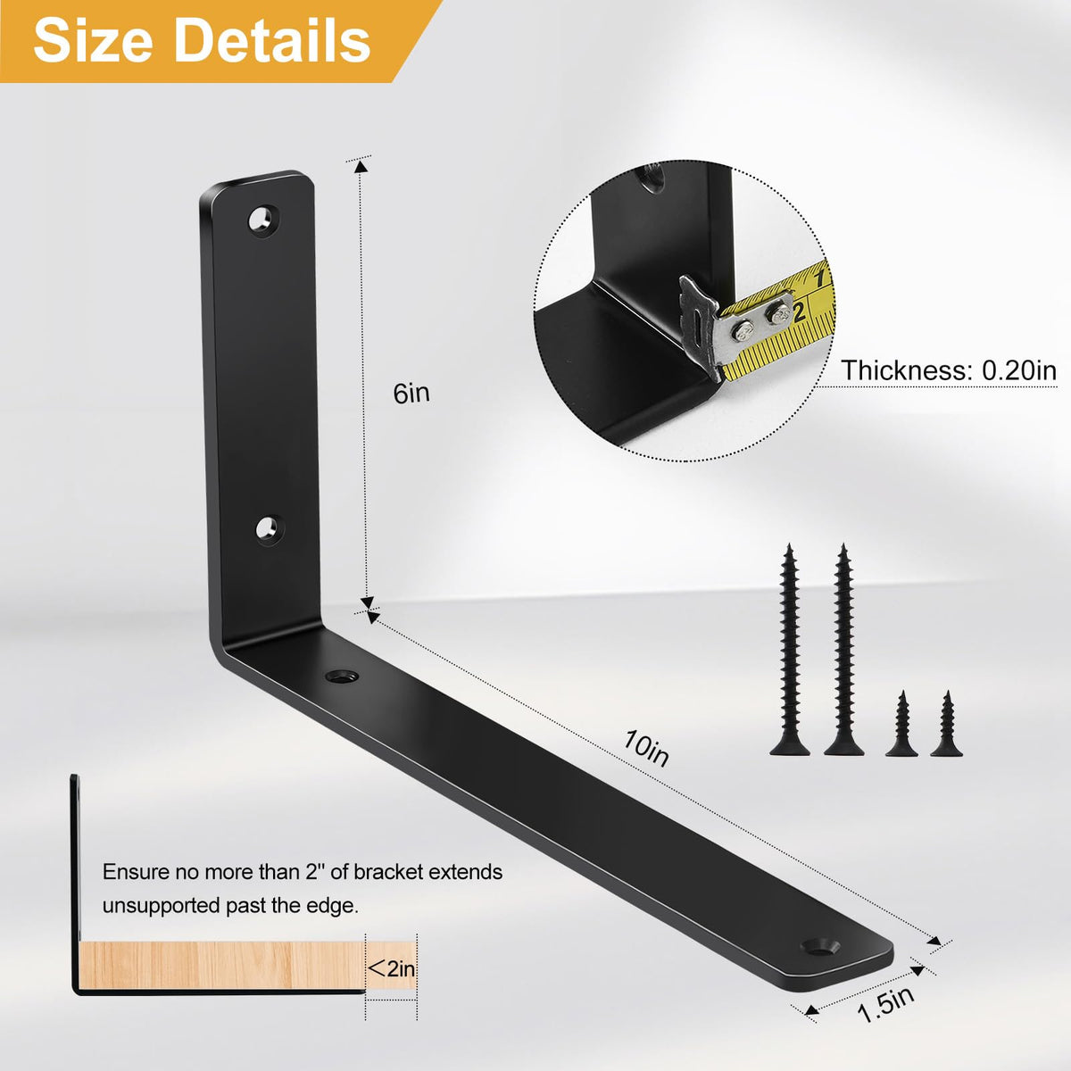 Screws included for quick shelf installation and secure mounting.