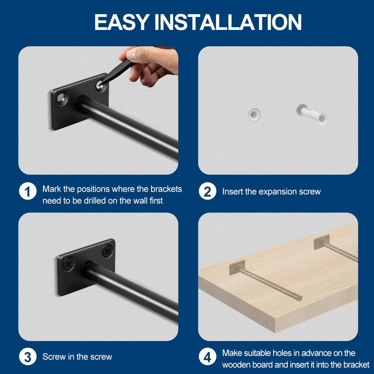 MHMYDZ screws and wall plugs included for easy installation.