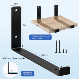 MHMYDZ wall-mount brackets closeup, heavy-duty support for kitchen and garage shelves.