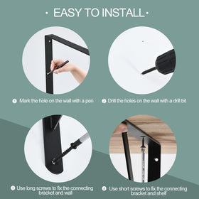 MHMYDZ wall-mounted brackets closeup highlights durable matte black finish.