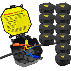 MIARALA black open splice junction box for easy wiring in tight spaces.