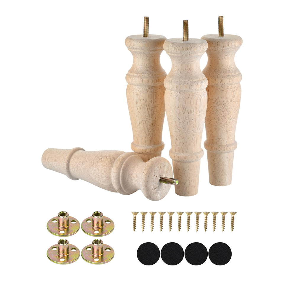 Michanco 8-inch unfinished wooden leg for sofa ready for custom color and finish
