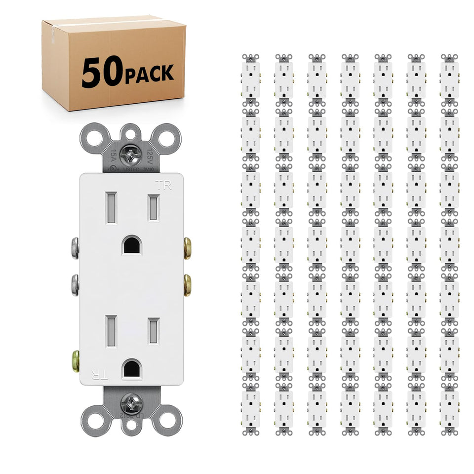 Micmi decorator receptacle outlet white face, durable design for daily use.