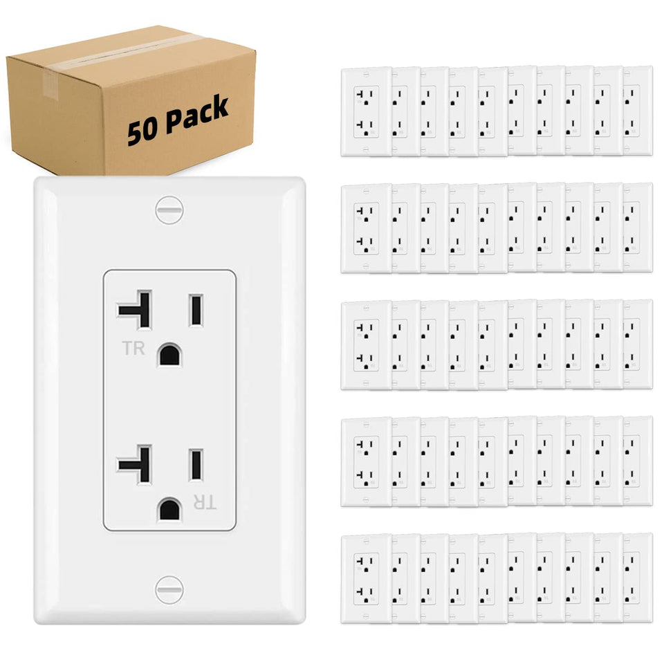 Micmi decorator outlet socket with 20A wall power connection.